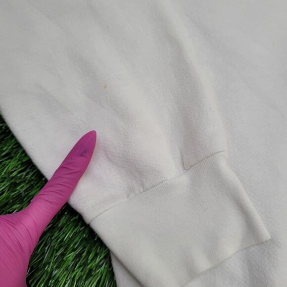 Vintage 80s Chit-Chat Sweatshirt Womens M/L 20x20 Boxy White - Picture 6 of 13